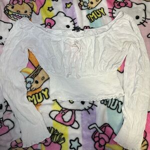 Amiana White Top with Tie Detail